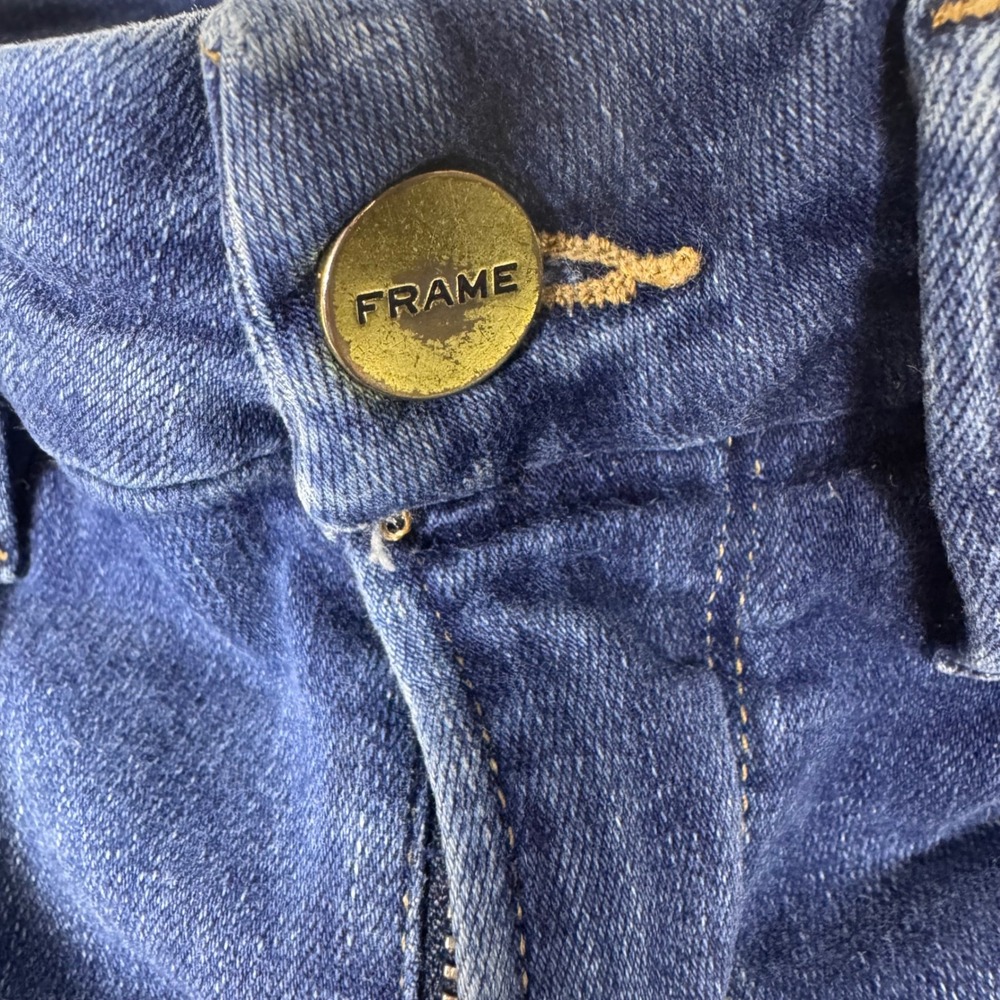 FRAME Le Crop Mini Boot Jeans Womens 29 Westcliff Blue Mid Rise Stretch - Picture 2 of 8